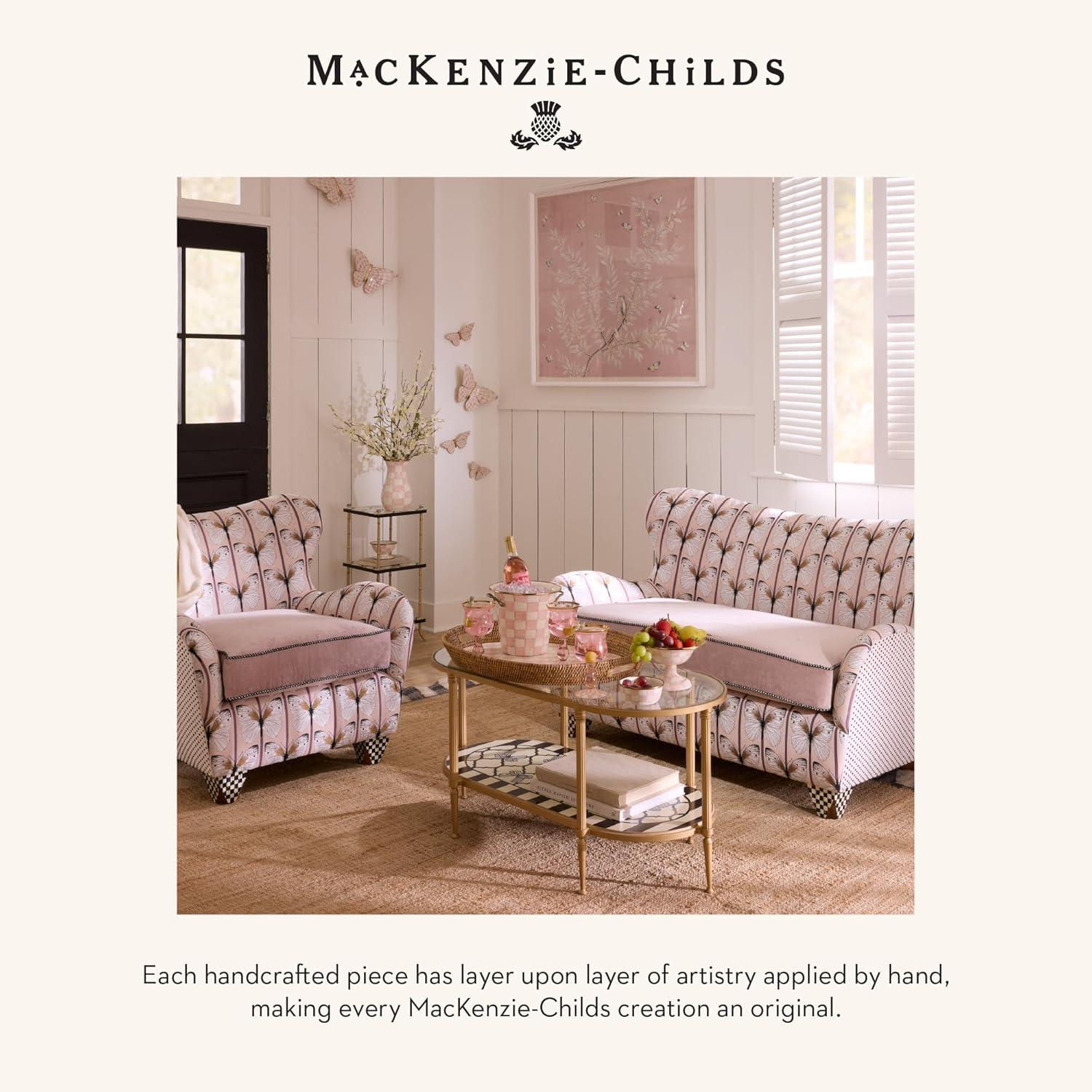 imageMACKENZIECHILDS Enamel Frame Cute Rectangular Family Picture Frame PinkandWhite Rosy Check 25quot x 3quotRosy Check