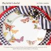 MACKENZIE-CHILDS Enamel Dinner Plate, Decorative Dinnerware Plate, 10 Inches, Set of 1, Rosy English Garden(Butterfly Garden)