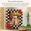 MACKENZIE-CHILDS Enamel Frame, Cute Rectangular Family Picture Frame, Pink-and-White Rosy Check, 2.5″ x 3″(Courtly Check)