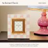 MACKENZIE-CHILDS Enamel Frame, Cute Rectangular Family Picture Frame, Pink-and-White Rosy Check, 2.5″ x 3″(Rosy Check)