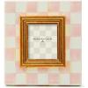 MACKENZIE-CHILDS Enamel Frame, Cute Rectangular Family Picture Frame, Pink-and-White Rosy Check, 2.5″ x 3″(Rosy Check)