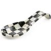 MACKENZIE-CHILDS Enamel Spoon Rest, Kitchen Spoon Holder and Utensil Rest for Stovetop, Grey-and-White Sterling Check(Courtly Check)