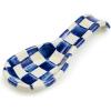 MACKENZIE-CHILDS Enamel Spoon Rest, Kitchen Spoon Holder and Utensil Rest for Stovetop, Grey-and-White Sterling Check(Royal Check)
