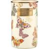 MACKENZIE-CHILDS Enamel Utensil Holder, Kitchen Utensil Holder for Countertop, Storage Caddy, Gray-and-White Sterling Check(Butterfly Garden)