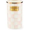 MACKENZIE-CHILDS Enamel Utensil Holder, Kitchen Utensil Holder for Countertop, Storage Caddy, Gray-and-White Sterling Check(Rosy Check)