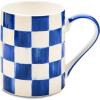 MACKENZIE-CHILDS Porcelain Mug, Tea and Coffee Mug, Gray-and-White Sterling Check(Royal Check)
