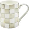 MACKENZIE-CHILDS Porcelain Mug, Tea and Coffee Mug, Gray-and-White Sterling Check(Sterling Check)
