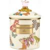 MACKENZIE-CHILDS Enamel Canister, Kitchen Storage Container with Lid, Small, Wild Rose White(Butterfly Garden)