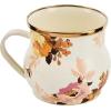 MACKENZIE-CHILDS Enamel Mug, Cute Enamelware Tea or Coffee Mug, Wild Rose White(White Wild Rose)