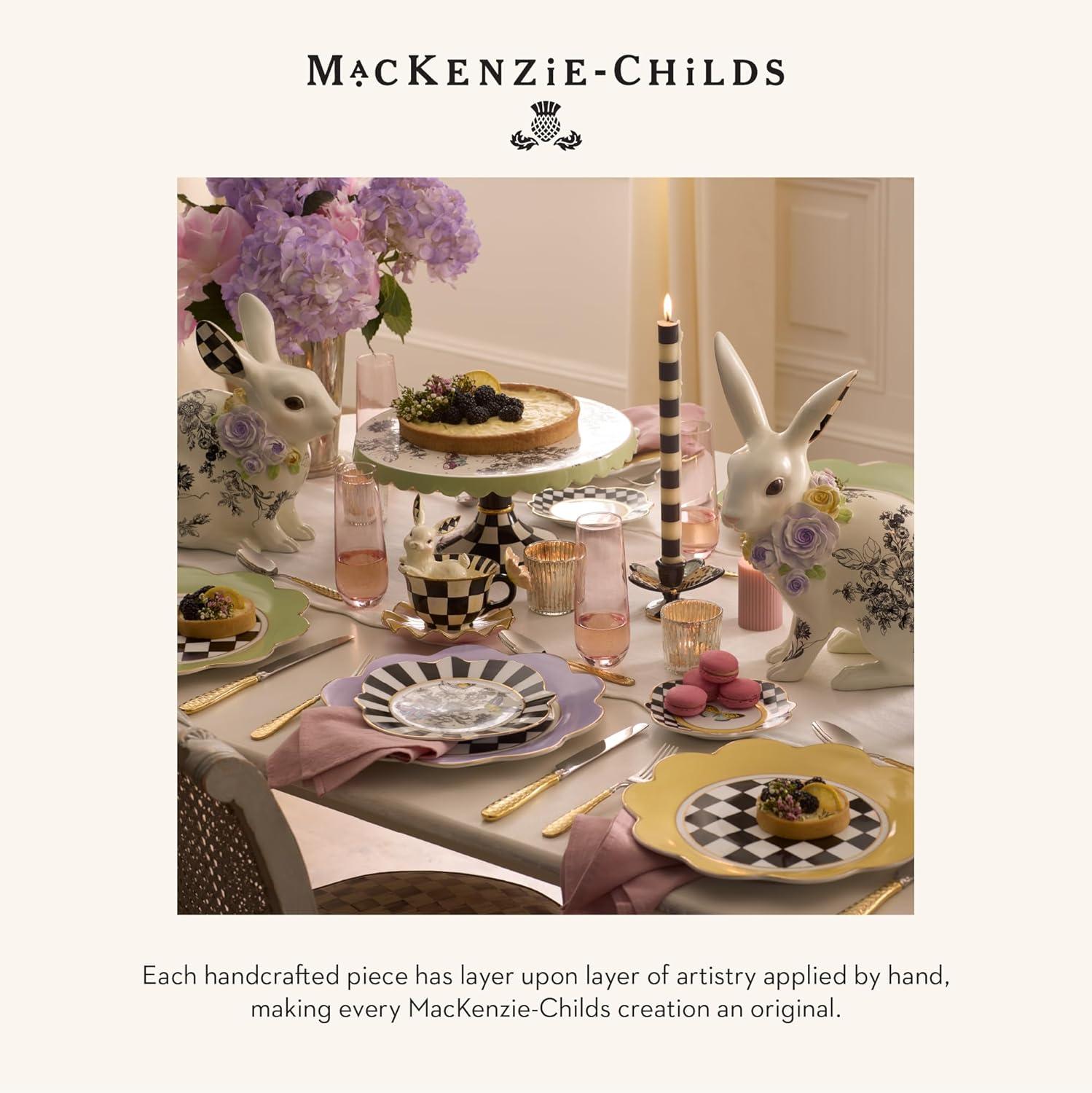 imageMACKENZIECHILDS Butterfly Toile Ceramic Mug with Saucer 12 Ounces