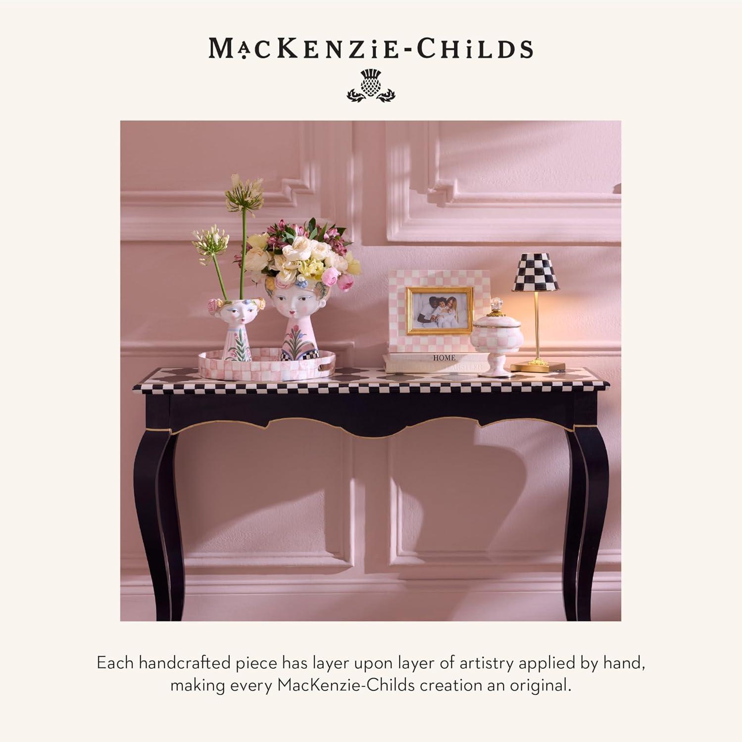 imageMACKENZIECHILDS Capiz Vanity Tray Rectangular Tray Decor PinkandWhite Rosy CheckRosy Check