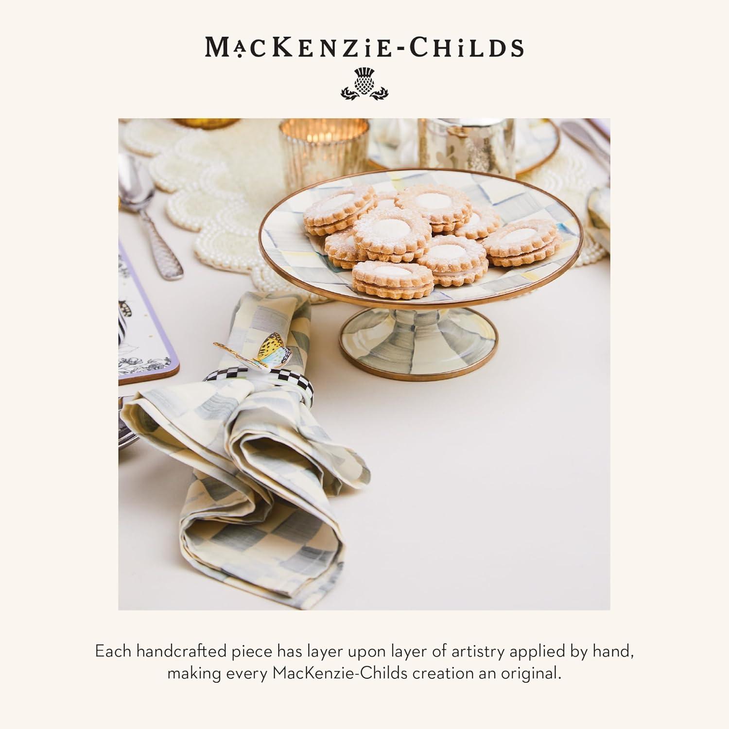 imageMACKENZIECHILDS Cotton Napkin Cloth Dinner Napkin GrayandWhite Sterling Check