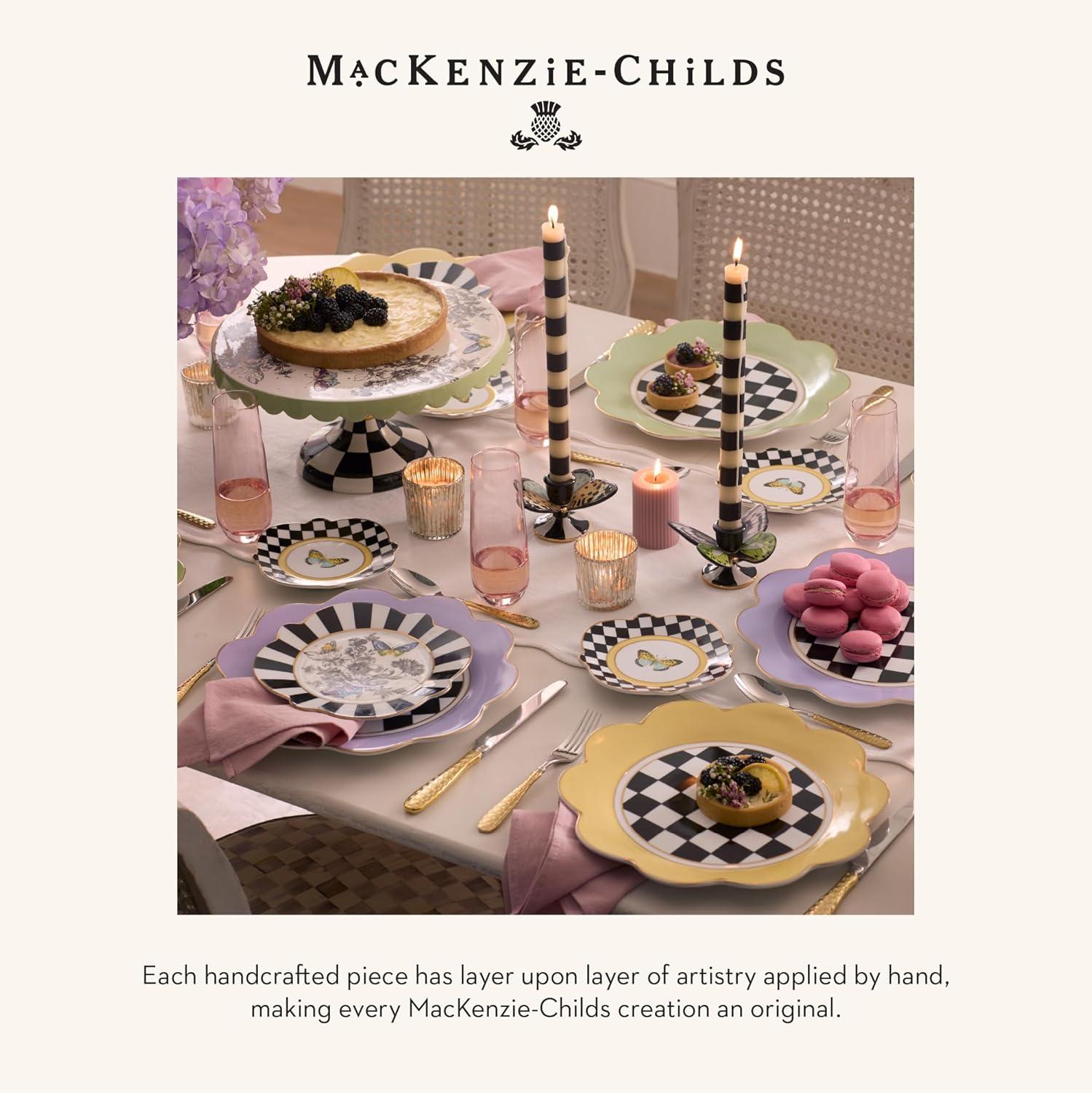 imageMACKENZIECHILDS Set of 3 Ceramic Canisters Lidded Kitchen Canister Set Butterfly Toile