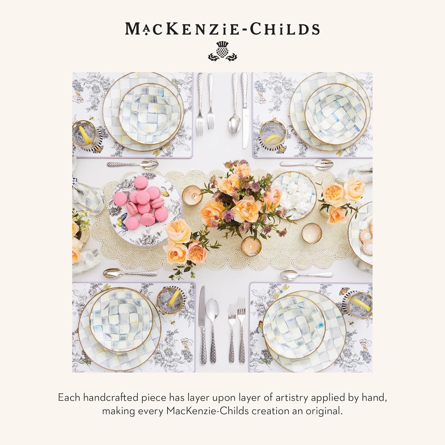 imageMACKENZIECHILDS Set of 4 CorkBack Placemats HardFinish Table Mats Butterfly Toile