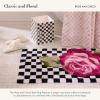 MACKENZIE-CHILDS Bath Rug, Cotton Bathroom Mat, Washable Bath-Mat Rug, Rose and Check