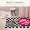 MACKENZIE-CHILDS Bath Rug, Cotton Bathroom Mat, Washable Bath-Mat Rug, Rose and Check