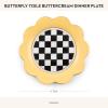 MACKENZIE-CHILDS Butterfly Toile Ceramic Dinner Plate, 11 Inches, Buttercream