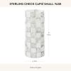 MACKENZIE-CHILDS Capiz Small Vase, Unique Flower-Vase Decor, Gray-and-White Sterling Check(Sterling Check)