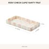 MACKENZIE-CHILDS Capiz Vanity Tray, Rectangular Tray Decor, Pink-and-White Rosy Check(Rosy Check)