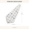 MACKENZIE-CHILDS Cotton Napkin, Cloth Dinner Napkin, Gray-and-White Sterling Check
