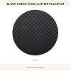 MACKENZIE-CHILDS Faux-Leather Placemat, Decorative Round Table Mat, Green Check(Black Check)