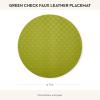 MACKENZIE-CHILDS Faux-Leather Placemat, Decorative Round Table Mat, Green Check(Green Check)