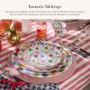 MACKENZIE-CHILDS Faux-Leather Placemat, Decorative Round Table Mat, Green Check(Pink Check)