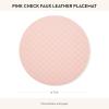 MACKENZIE-CHILDS Faux-Leather Placemat, Decorative Round Table Mat, Green Check(Pink Check)