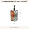 MACKENZIE-CHILDS Pump Dispenser, Decorative Liquid Soap Dispenser for Bathroom or Kitchen, Flower Market Reflections