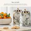 MACKENZIE-CHILDS Set of 3 Ceramic Canisters, Lidded Kitchen Canister Set, Butterfly Toile