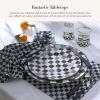 MACKENZIE-CHILDS Set of 4 Cotton Placemats, Decorative Table Mats, Navy Check(Black Check)
