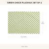 MACKENZIE-CHILDS Set of 4 Cotton Placemats, Decorative Table Mats, Navy Check(Green Check)