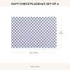 MACKENZIE-CHILDS Set of 4 Cotton Placemats, Decorative Table Mats, Navy Check(Navy Check)
