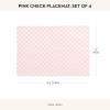 MACKENZIE-CHILDS Set of 4 Cotton Placemats, Decorative Table Mats, Navy Check(Pink Check)
