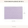 MACKENZIE-CHILDS Set of 4 Cotton Placemats, Decorative Table Mats, Navy Check(Plum Check)