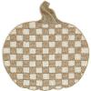 MACKENZIE-CHILDS Beaded Placemat, Indoor Table Mat, Black-and-White Posie(Mocha Check Pumpkin)