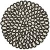 MACKENZIE-CHILDS Beaded Placemat, Indoor Table Mat, Black-and-White Posie(Posie Black & White)