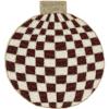 MACKENZIE-CHILDS Beaded Placemat, Indoor Table Mat, Black-and-White Posie(Red Check Ornament)