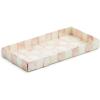 MACKENZIE-CHILDS Capiz Vanity Tray, Rectangular Tray Decor, Pink-and-White Rosy Check(Rosy Check)