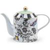 MACKENZIE-CHILDS Ceramic Teapot, Cute Teapot with Lid, 50-Ounce Capacity, Butterfly Toile
