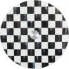 MACKENZIE-CHILDS Glass Lazy Susan, Cute Rotating Serving Board, Black-and-White Courtly Check