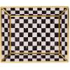 MACKENZIE-CHILDS Glass Tray, Decorative Bathroom Counter Tray, Small, Black-and-White Courtly Check(Courtly Check)