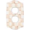 MACKENZIE-CHILDS Outlet Cover, Decorative Double-Outlet Cover Plate, Black-and-White Courtly Check(Mocha Check)