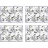 MACKENZIE-CHILDS Set of 4 Cork-Back Placemats, Hard-Finish Table Mats, Butterfly Toile