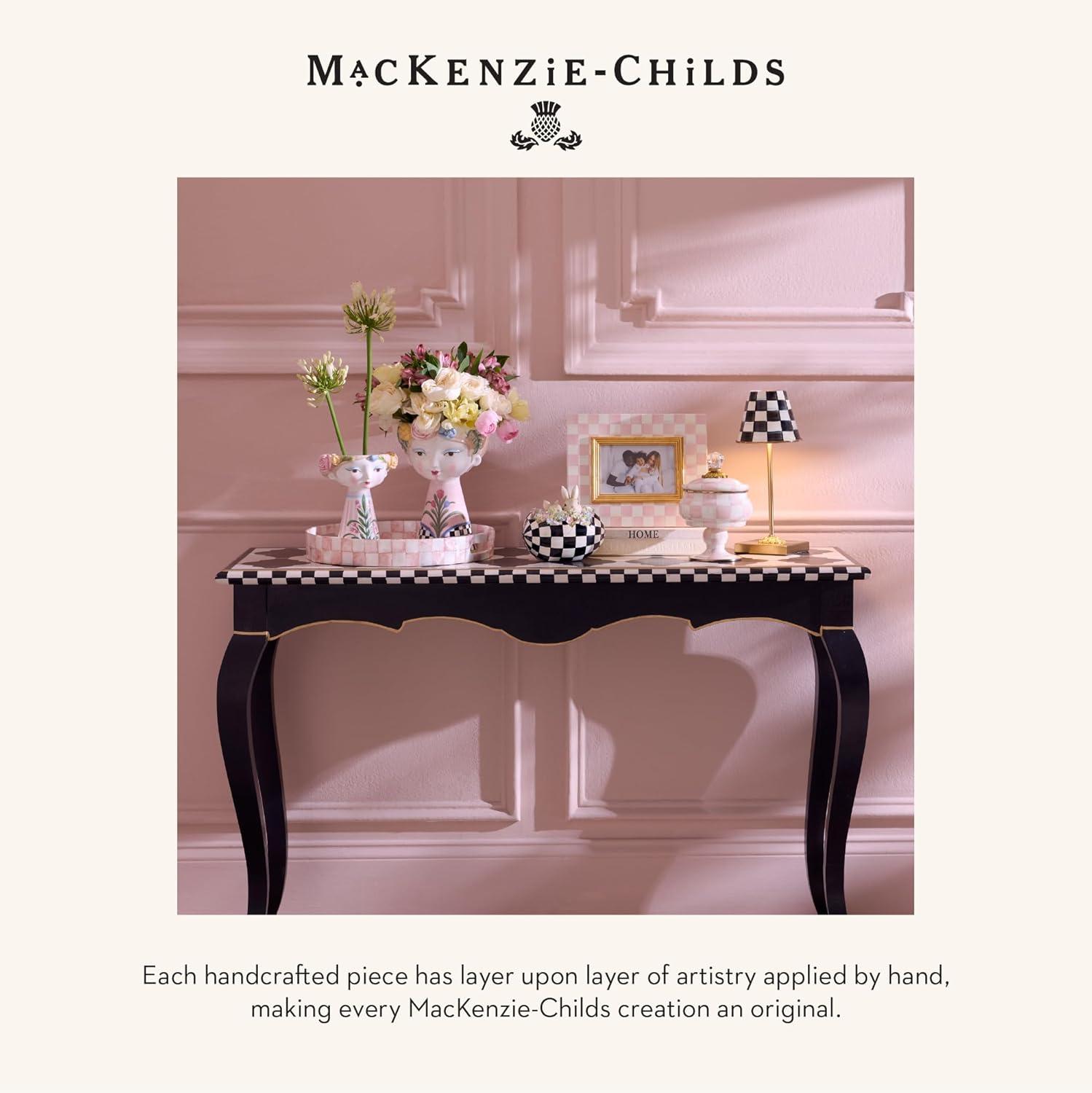 imageMACKENZIECHILDS Ceramic Vase Unique Decorative Vase Tall Rosy Meadow LadyShort