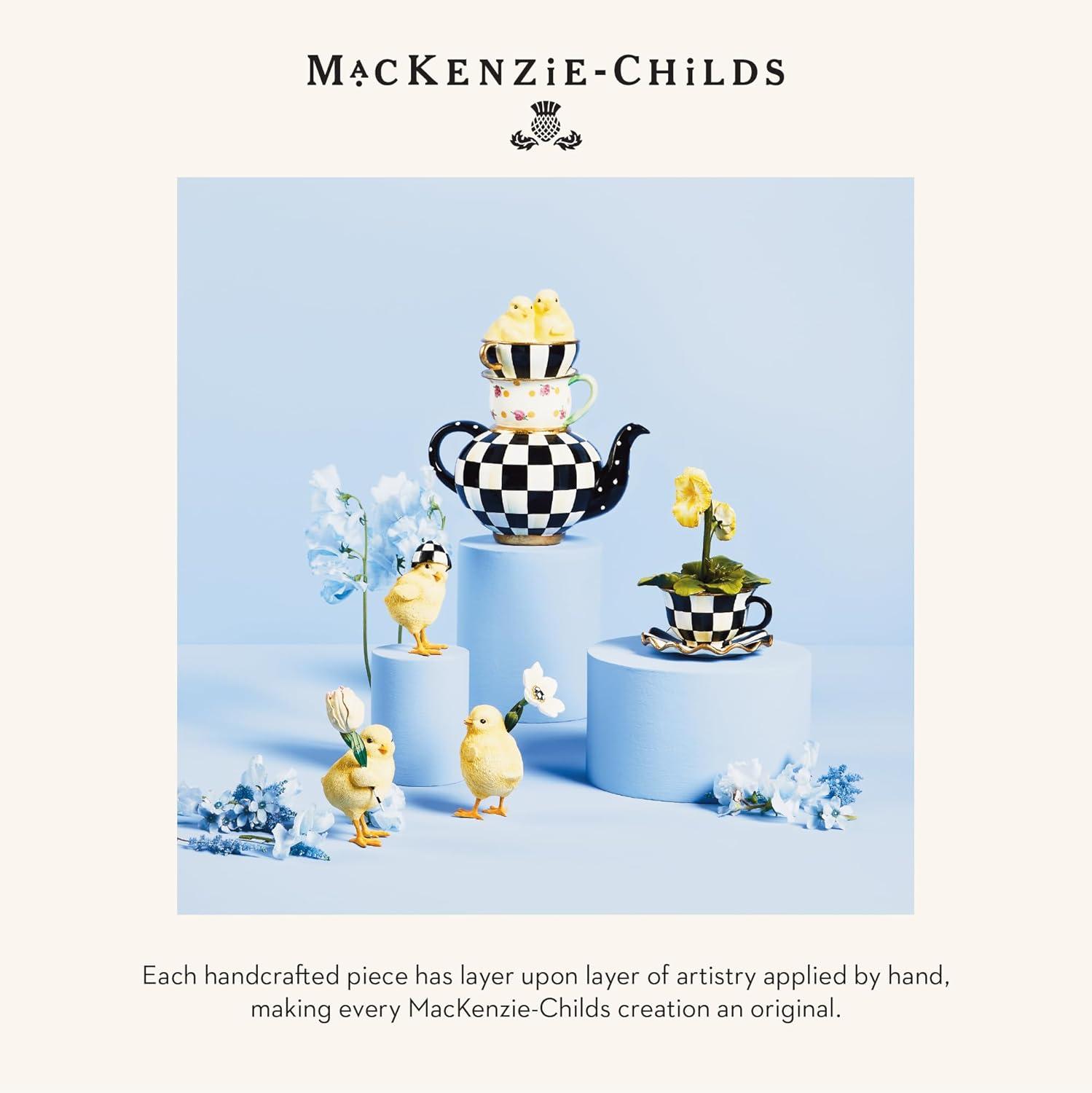 imageMACKENZIECHILDS Courtly Chickatee Teapot Cute Tea Kettle and Chick Spring Decor