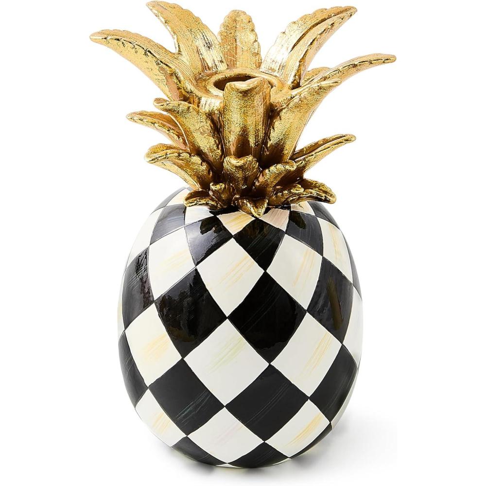 imageMACKENZIECHILDS Resin Candle Holder Cute Desk Decor and Home Decoration Marquee Pineapple