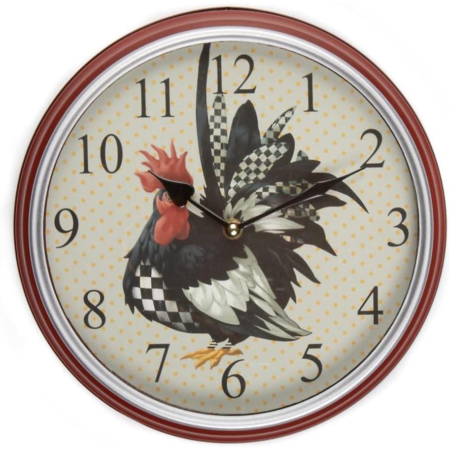 imageMACKENZIECHILDS Wall Clock Decorative Clock for Home or Office Rooster