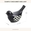 MACKENZIE-CHILDS Birdy Hide-a-Key, Decorative Outside Key Hider, Black-and-White Courtly Check