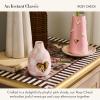 MACKENZIE-CHILDS Ceramic Heart Vase, Unique Flower-Vase Decor, Bud, Pink-and-White Rosy Check